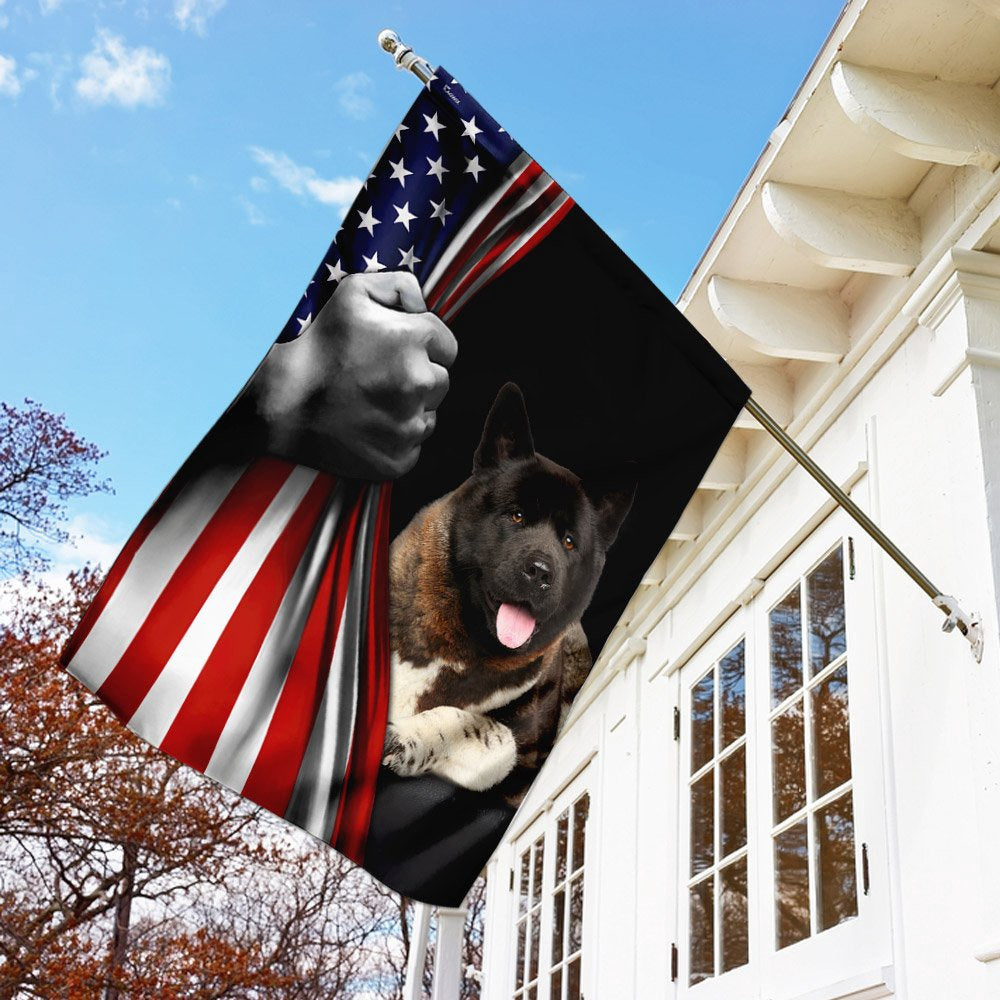 Dog Garden Flags, American Akita US Flag, Dog Flags For House, Dog Owner Gift