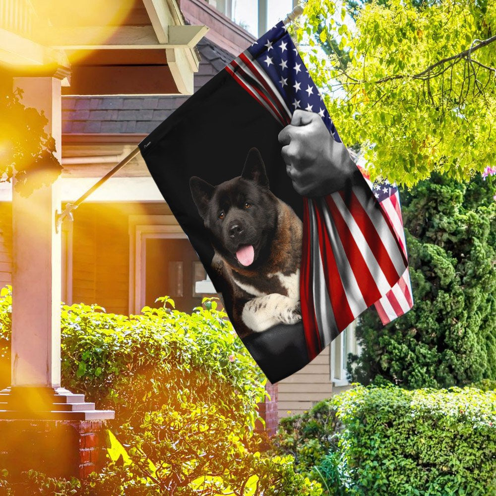 Dog Garden Flags, American Akita US Flag, Dog Flags For House, Dog Owner Gift