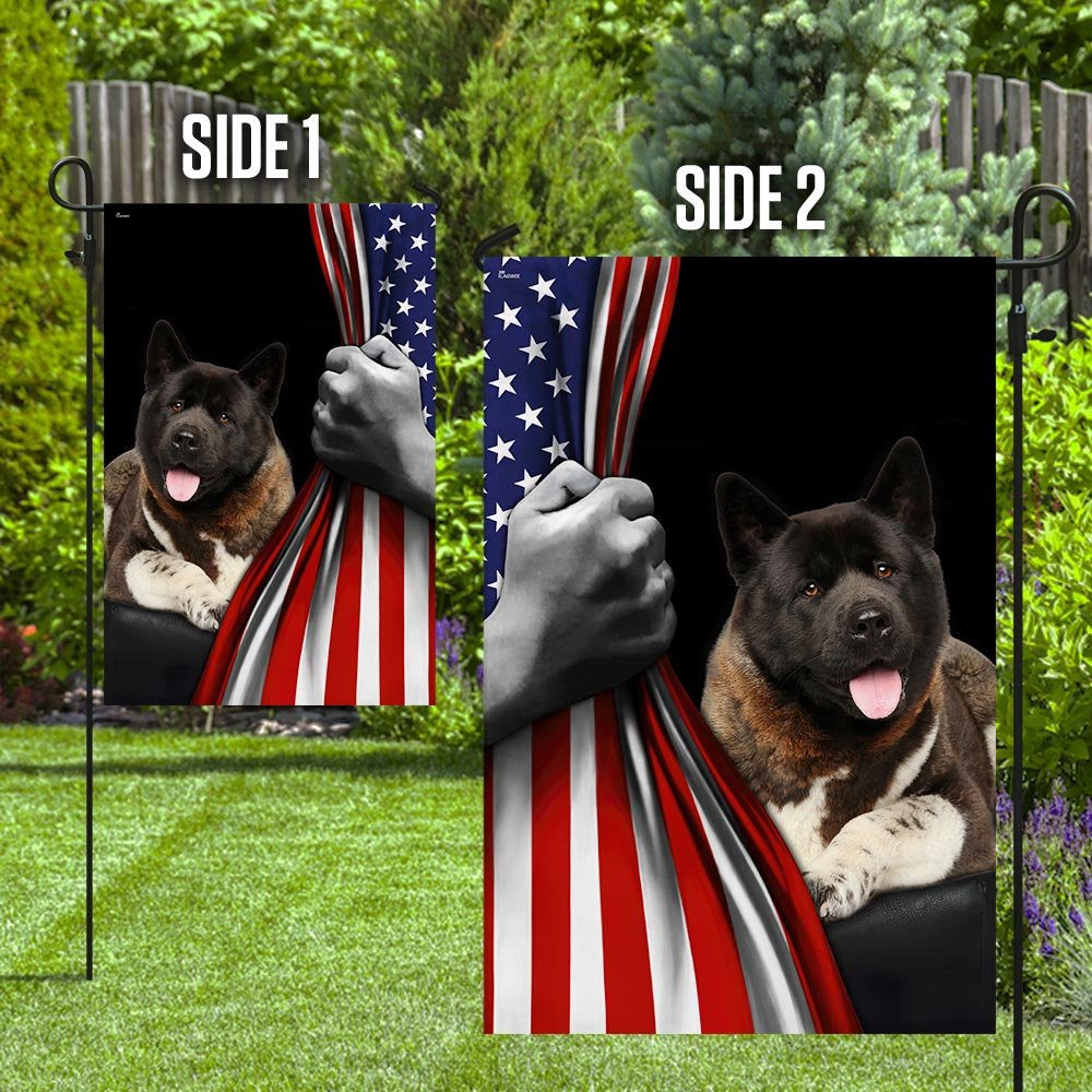 Dog Garden Flags, American Akita US Flag, Dog Flags For House, Dog Owner Gift