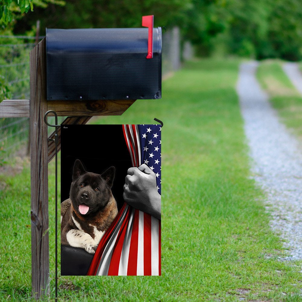 Dog Garden Flags, American Akita US Flag, Dog Flags For House, Dog Owner Gift