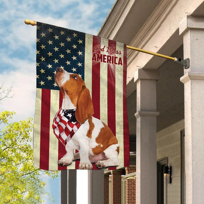 Dog Garden Flags, Basset Hound God Bless House Flag, Dog Flags For House, Dog Owner Gift