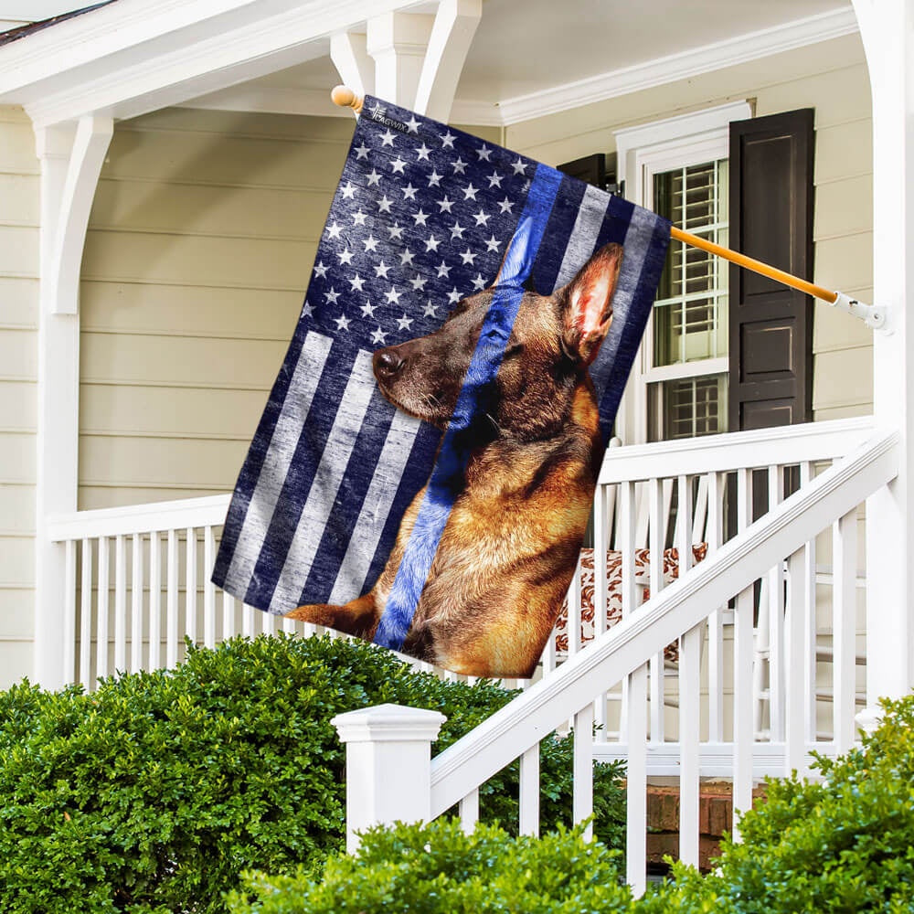Dog Garden Flags, Belgian Malinois The Thin Blue Line Flag, Dog Flags For House, Dog Owner Gift