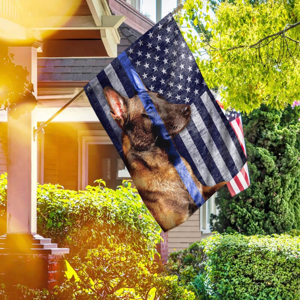 Dog Garden Flags, Belgian Malinois The Thin Blue Line Flag, Dog Flags For House, Dog Owner Gift