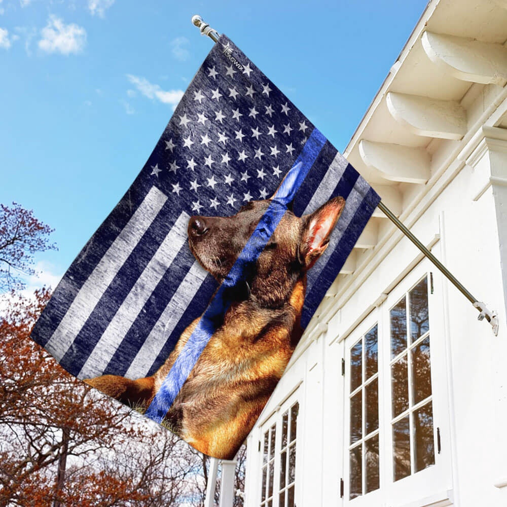 Dog Garden Flags, Belgian Malinois The Thin Blue Line Flag, Dog Flags For House, Dog Owner Gift