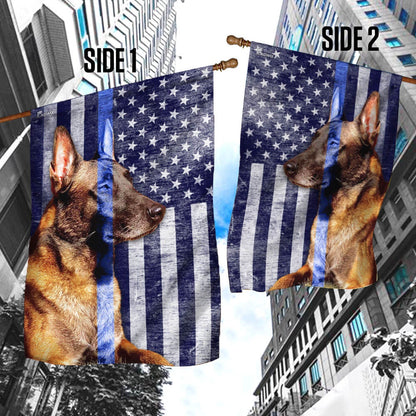 Dog Garden Flags, Belgian Malinois The Thin Blue Line Flag, Dog Flags For House, Dog Owner Gift