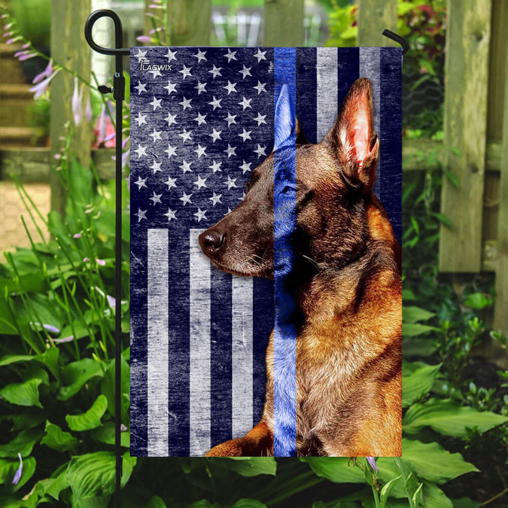 Dog Garden Flags, Belgian Malinois The Thin Blue Line Flag, Dog Flags For House, Dog Owner Gift