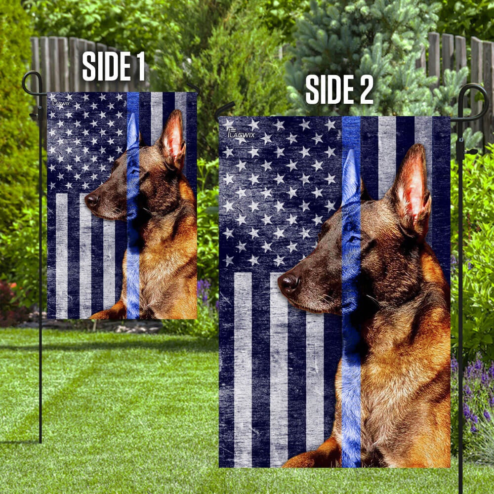 Dog Garden Flags, Belgian Malinois The Thin Blue Line Flag, Dog Flags For House, Dog Owner Gift