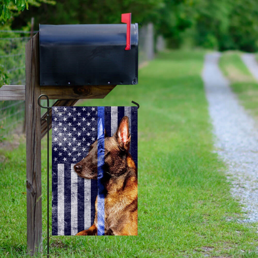 Dog Garden Flags, Belgian Malinois The Thin Blue Line Flag, Dog Flags For House, Dog Owner Gift
