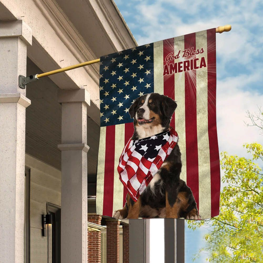 Dog Garden Flags, Bernese Mountain Dog God Bless House Flag, Dog Flags For House, Dog Owner Gift