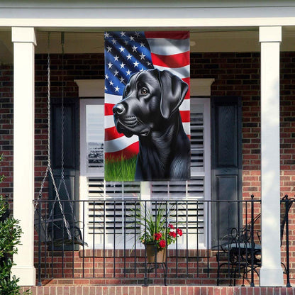 Dog Garden Flags,  Black Labrador Dog American Flag, Dog Flags For House, Dog Owner Gift