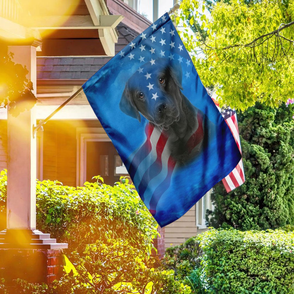 Dog Garden Flags, Black Labrador Dog Stars & Stripes Flag, Dog Flags For House, Dog Owner Gift