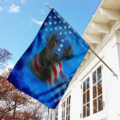 Dog Garden Flags, Black Labrador Dog Stars & Stripes Flag, Dog Flags For House, Dog Owner Gift