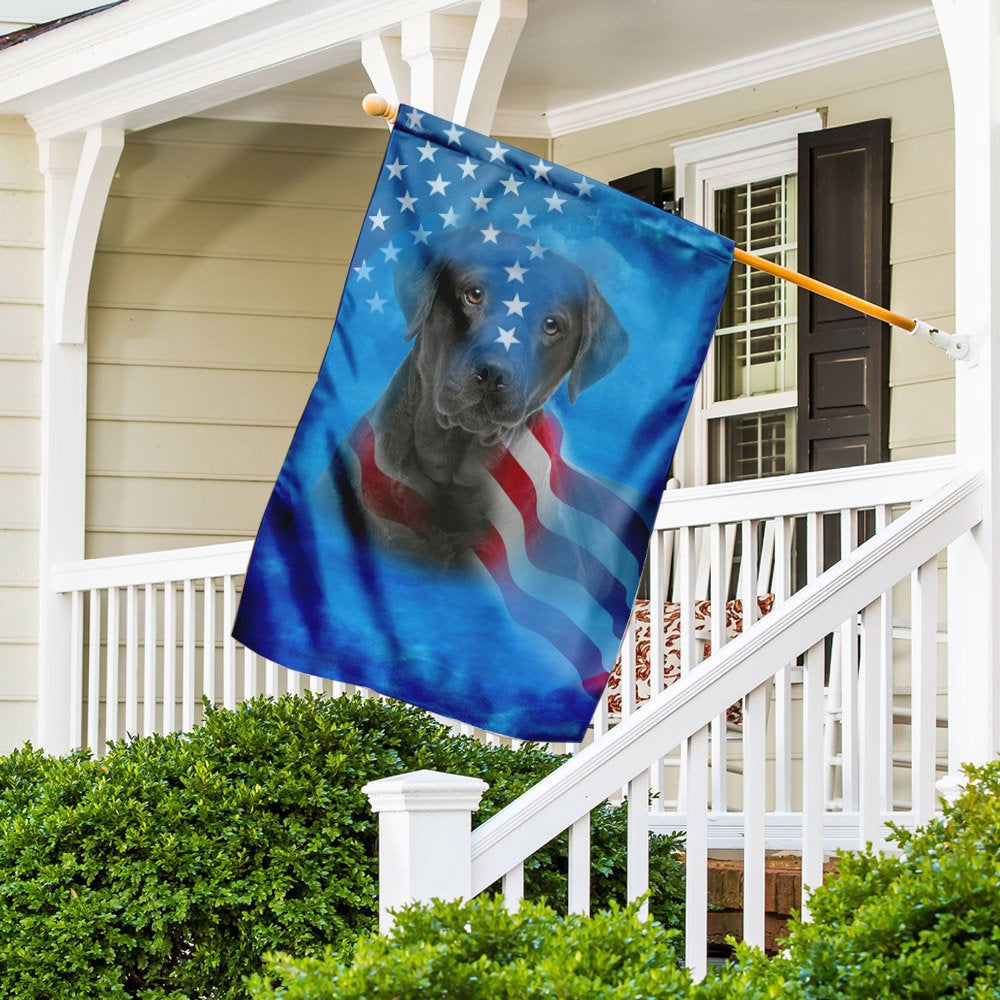 Dog Garden Flags, Black Labrador Dog Stars & Stripes Flag, Dog Flags For House, Dog Owner Gift
