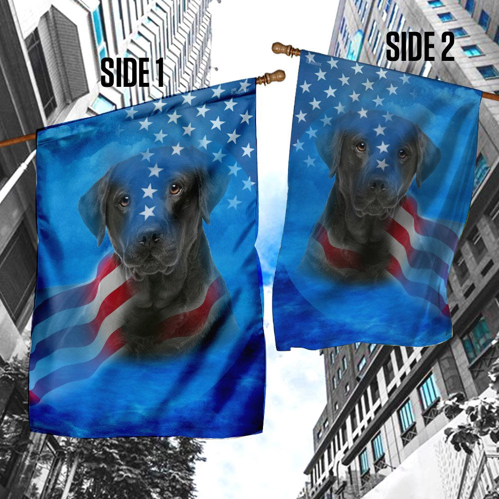 Dog Garden Flags, Black Labrador Dog Stars & Stripes Flag, Dog Flags For House, Dog Owner Gift