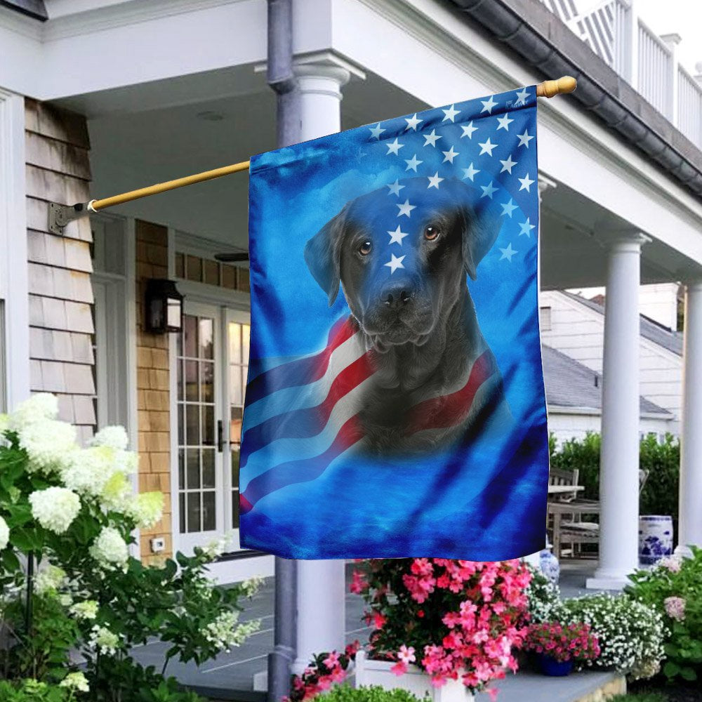 Dog Garden Flags, Black Labrador Dog Stars & Stripes Flag, Dog Flags For House, Dog Owner Gift