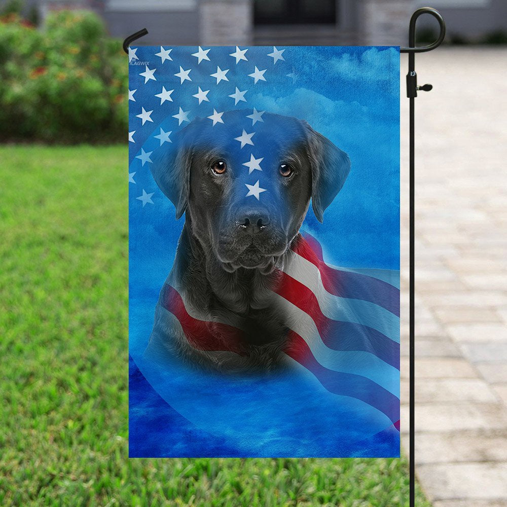 Dog Garden Flags, Black Labrador Dog Stars & Stripes Flag, Dog Flags For House, Dog Owner Gift