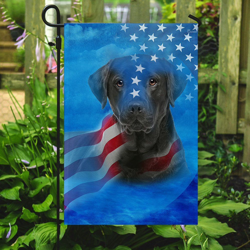 Dog Garden Flags, Black Labrador Dog Stars & Stripes Flag, Dog Flags For House, Dog Owner Gift