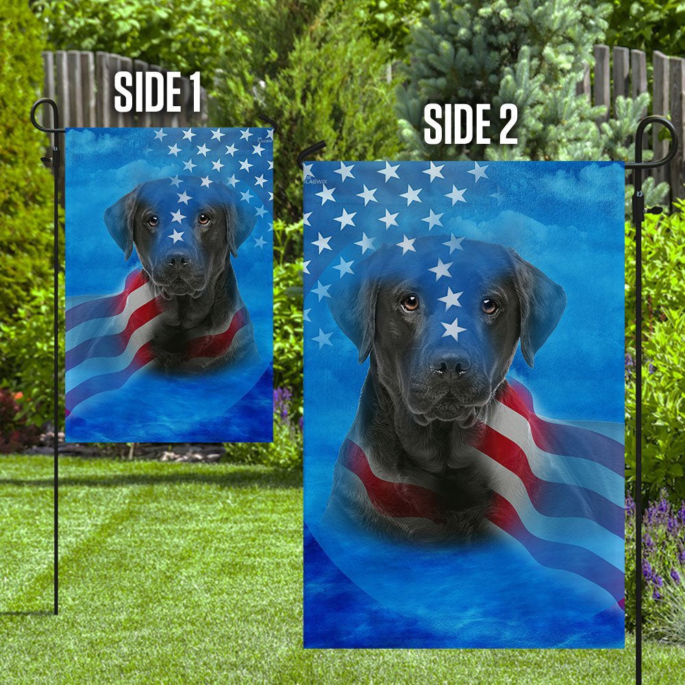 Dog Garden Flags, Black Labrador Dog Stars & Stripes Flag, Dog Flags For House, Dog Owner Gift