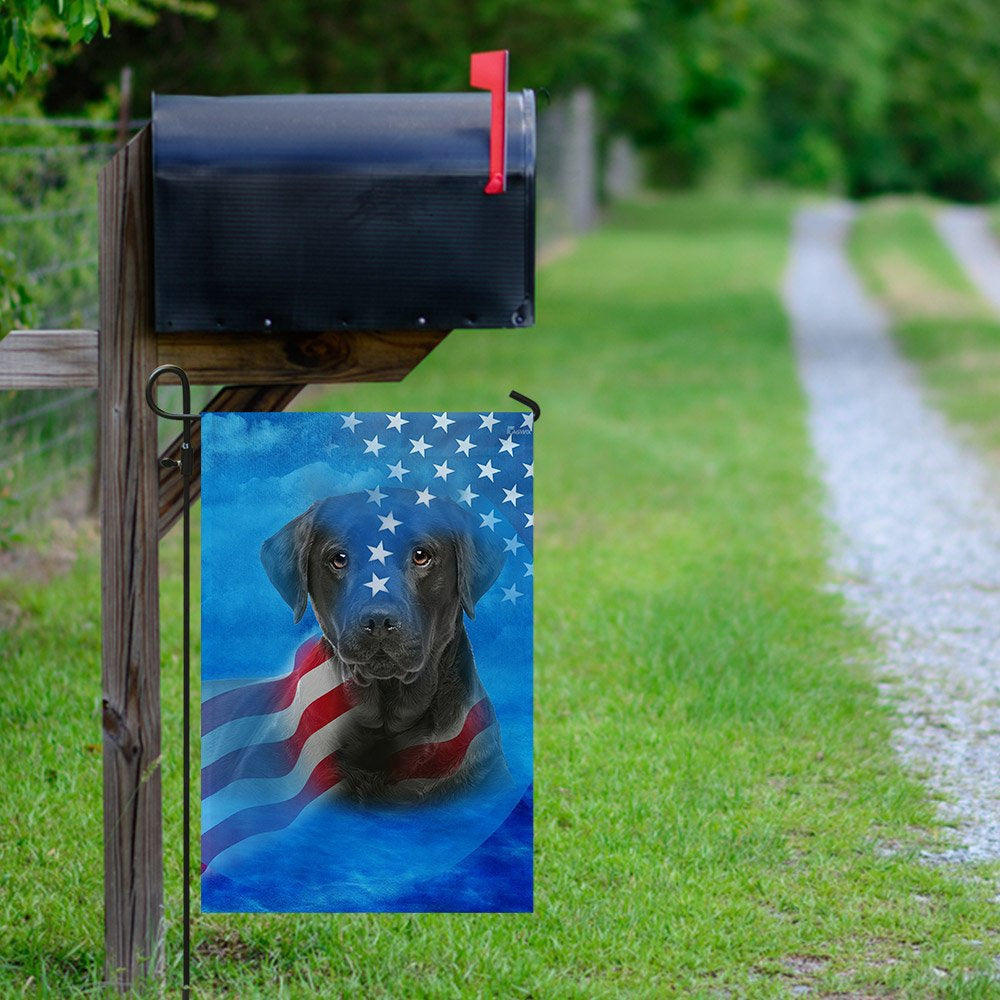 Dog Garden Flags, Black Labrador Dog Stars & Stripes Flag, Dog Flags For House, Dog Owner Gift