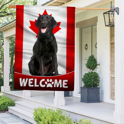 Dog Garden Flags, Black Labrador Retriever Dog Welcome Canadian Flag, Dog Flags For House, Dog Owner Gift