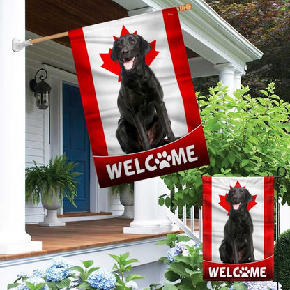 Dog Garden Flags, Black Labrador Retriever Dog Welcome Canadian Flag, Dog Flags For House, Dog Owner Gift