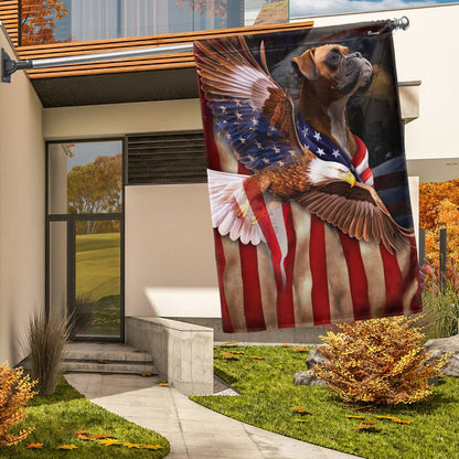 Dog Garden Flags, Boxer Dog Wrapped In Glory American Flag, Dog Flags For House, Dog Owner Gift