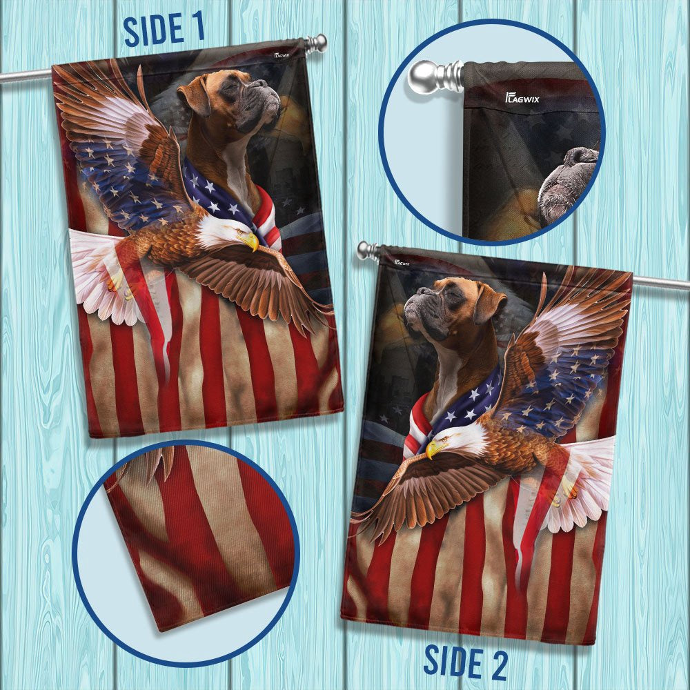 Dog Garden Flags, Boxer Dog Wrapped In Glory American Flag, Dog Flags For House, Dog Owner Gift