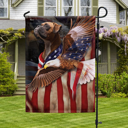 Dog Garden Flags, Boxer Dog Wrapped In Glory American Flag, Dog Flags For House, Dog Owner Gift