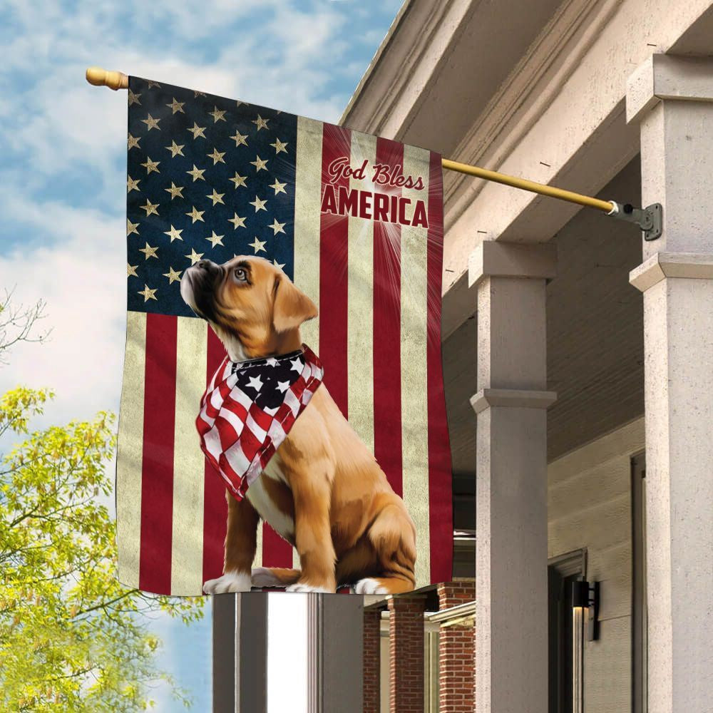 Dog Garden Flags, Boxer God Bless House Flag, Dog Flags For House, Dog Owner Gift