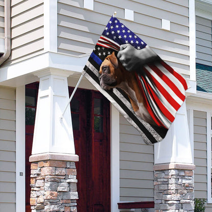 Dog Garden Flags, Boxer The Thin Blue Line America US Flag, Dog Flags For House, Dog Owner Gift