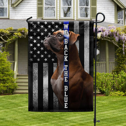 Dog Garden Flags, Boxer We Back the Blue Thin Blue Line Flag, Dog Flags For House, Dog Owner Gift