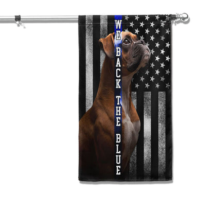 Dog Garden Flags, Boxer We Back the Blue Thin Blue Line Flag, Dog Flags For House, Dog Owner Gift