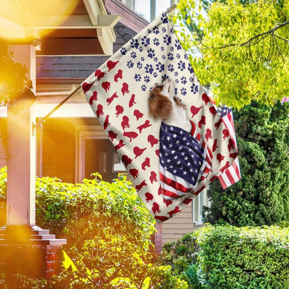 Dog Garden Flags, Cavalier King Charles Spaniel Dog Flag, Dog Flags For House, Dog Owner Gift