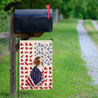 Dog Garden Flags, Cavalier King Charles Spaniel Dog Flag, Dog Flags For House, Dog Owner Gift