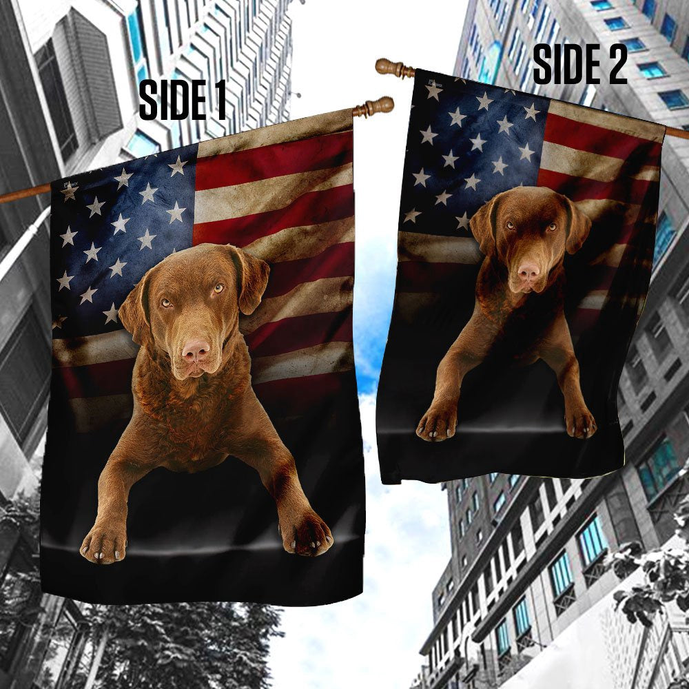 Dog Garden Flags, Chesapeake Bay Retriever Dog American Flag, Dog Flags For House, Dog Owner Gift