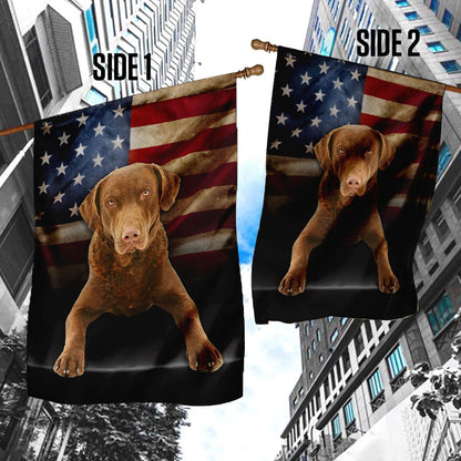 Dog Garden Flags, Chesapeake Bay Retriever Dog American Flag, Dog Flags For House, Dog Owner Gift
