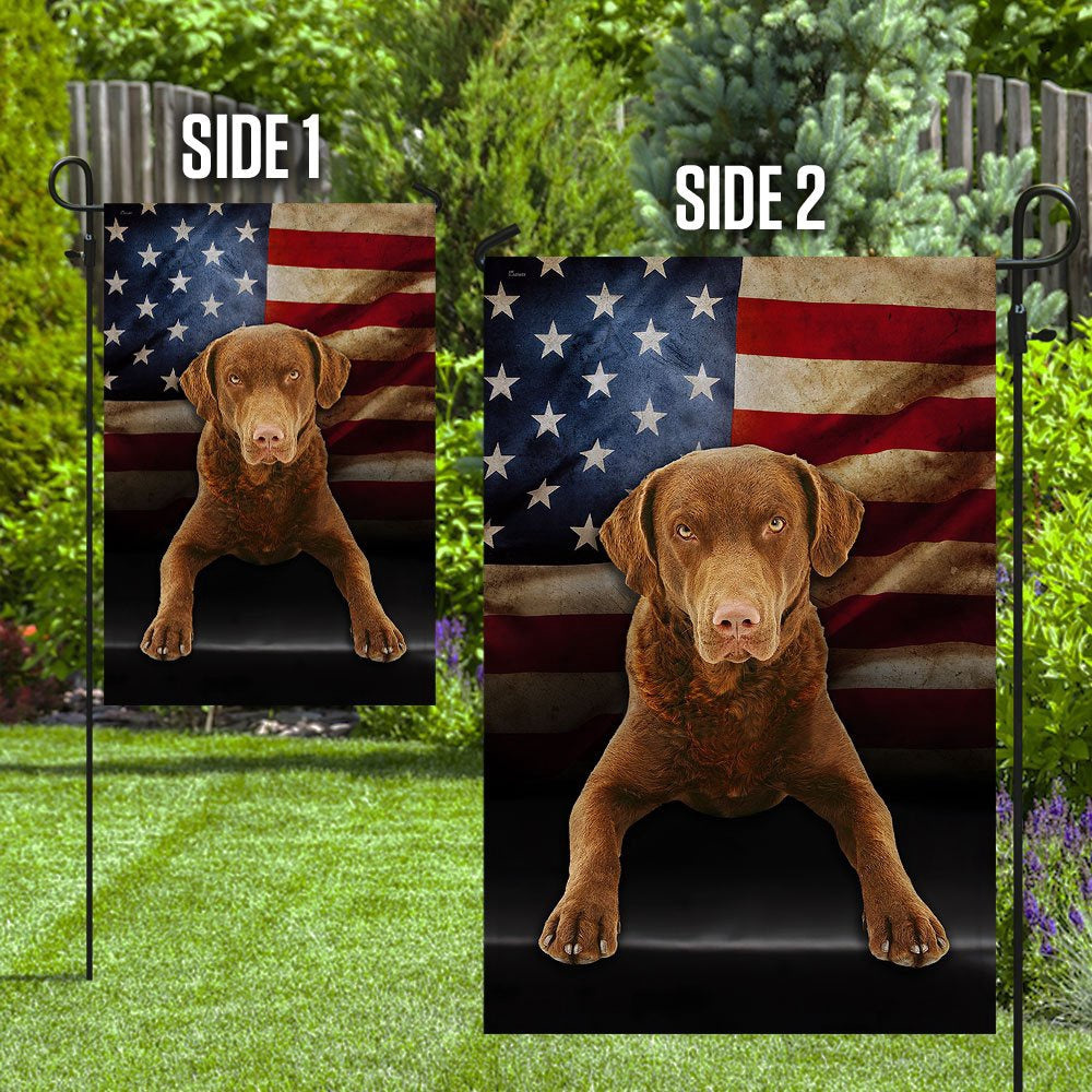 Dog Garden Flags, Chesapeake Bay Retriever Dog American Flag, Dog Flags For House, Dog Owner Gift