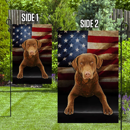 Dog Garden Flags, Chesapeake Bay Retriever Dog American Flag, Dog Flags For House, Dog Owner Gift