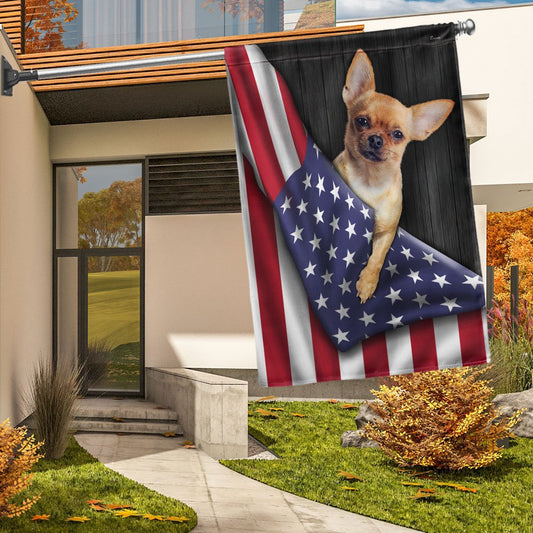 Dog Garden Flags, Chihuahua Dog American Flag, Dog Flags For House, Dog Owner Gift
