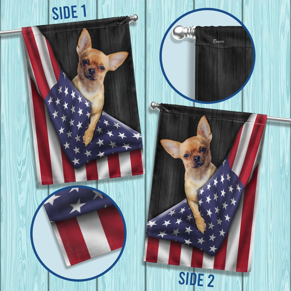 Dog Garden Flags, Chihuahua Dog American Flag, Dog Flags For House, Dog Owner Gift