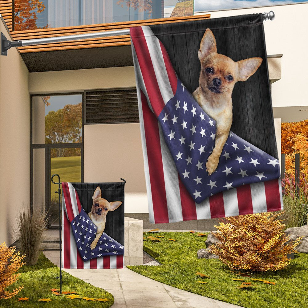 Dog Garden Flags, Chihuahua Dog American Flag, Dog Flags For House, Dog Owner Gift