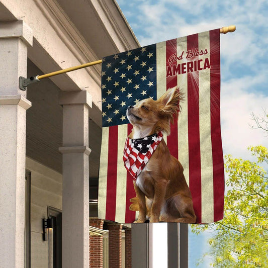 Dog Garden Flags, Chihuahua God Bless House Flag, Dog Flags For House, Dog Owner Gift