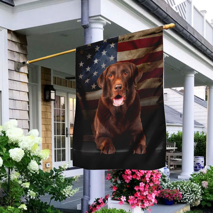 Dog Garden Flags, Chocolate Labrador American Flag, Dog Flags For House, Dog Owner Gift