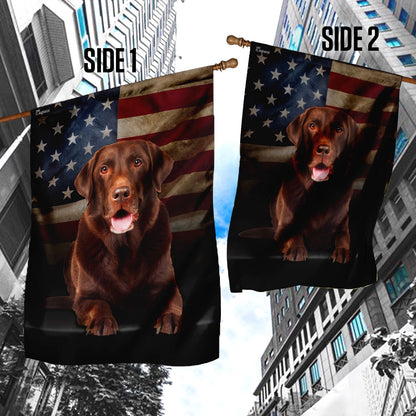 Dog Garden Flags, Chocolate Labrador American Flag, Dog Flags For House, Dog Owner Gift