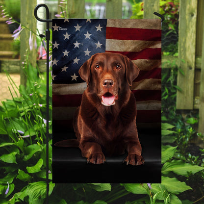 Dog Garden Flags, Chocolate Labrador American Flag, Dog Flags For House, Dog Owner Gift