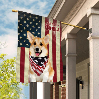 Dog Garden Flags, Corgi God Bless House Flag, Dog Flags For House, Dog Owner Gift