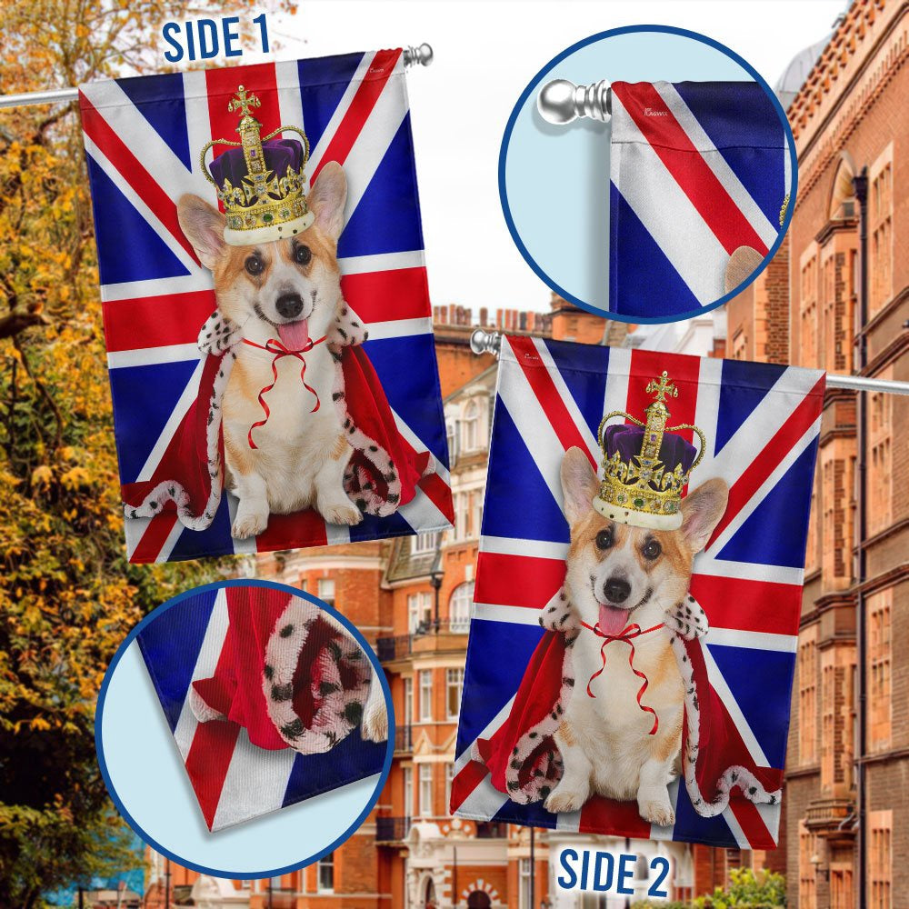 Dog Garden Flags, Corgi UK Flag Platinum Jubilee Corgi Dog Pet Lovers, Dog Flags For House, Dog Owner Gift