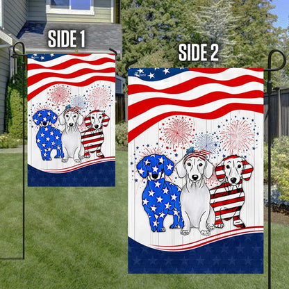 Dog Garden Flags, Dachshund American Flag, Decorative Flag With Dog Dachshund, Dog Flags For House, Dog Owner Gift