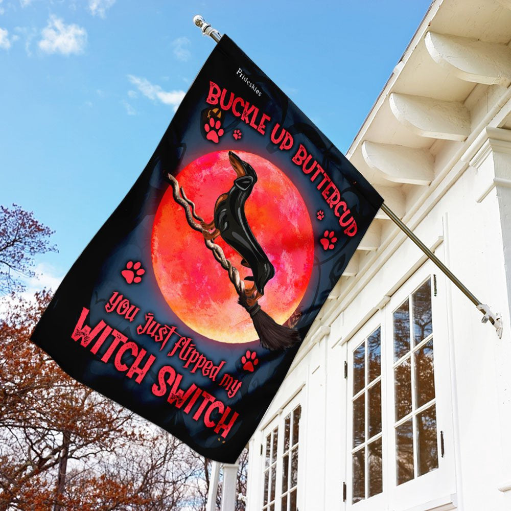 Dog Garden Flags, Dachshund Buckle Up Buttercup Flag, Dog Flags For House, Dog Owner Gift