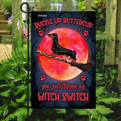 Dog Garden Flags, Dachshund Buckle Up Buttercup Flag, Dog Flags For House, Dog Owner Gift